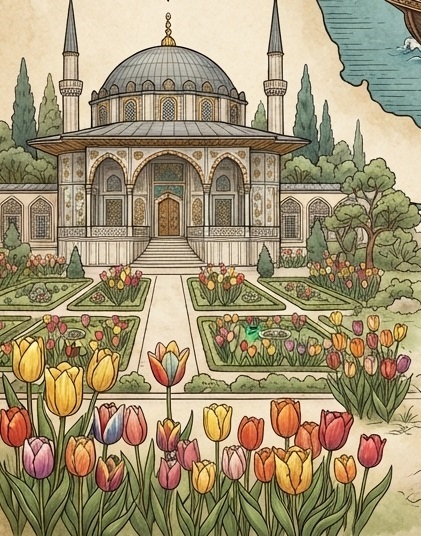 How did the tulip travel from the Ottoman Empire to Netherlands